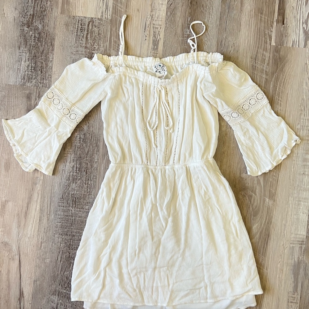 Boho Off-Shoulder White Dress